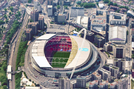 Vista área do estádio Wembley Vista área do estádio Wembley