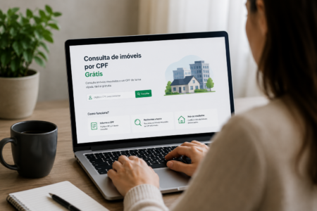 A consulta de imóveis por meio do CPF pode ser realizada de forma simples e rápida pela internet. (Imagem gerada por IA)