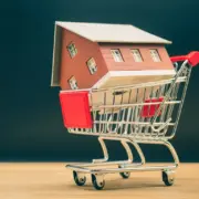 Carrinho de compras levando casa, remetendo à ideia de compra de imóveis, aquisição da casa própria. Carrinho de compras levando casa, remetendo à ideia de compra de imóveis, aquisição da casa própria.