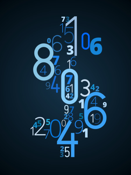 Números abstratos em tons de azul representando dados e taxas financeiras Números abstratos em tons de azul representando dados e taxas financeiras